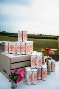 Glamping Launch Party Canned Sangria -007 display against vineyard