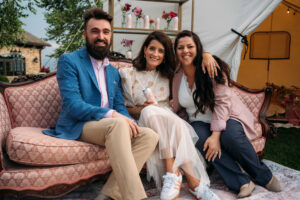 Glamping Launch Party Canned Sangria -031 nicole alex andrea staff