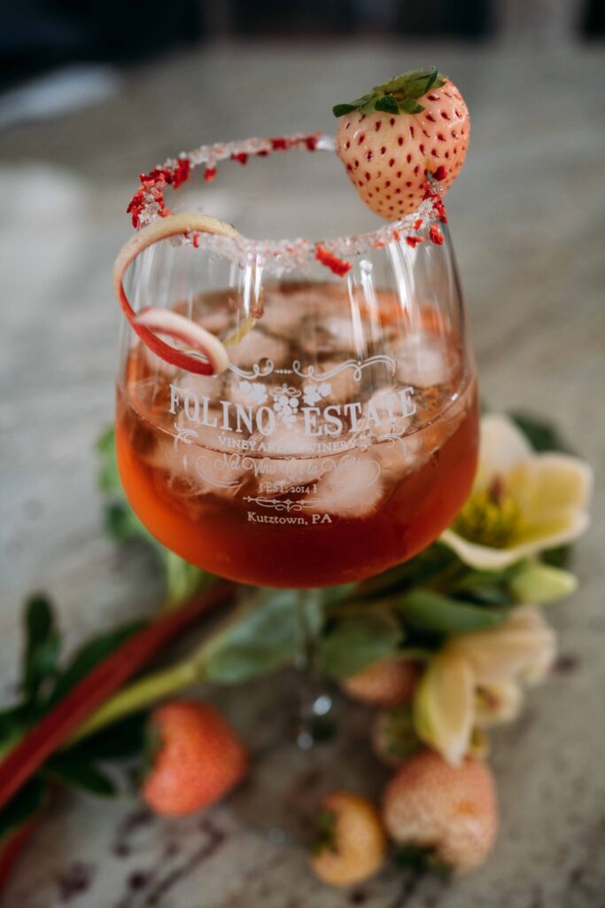 Folino Estate Strawberry Rhubarb Sangria of the Month
