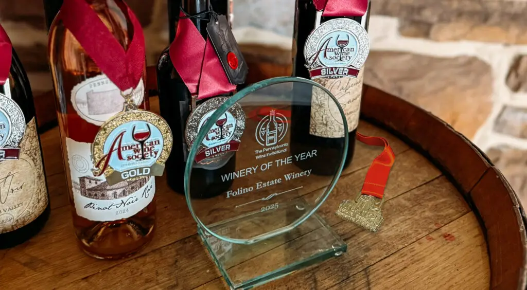 Winery of the year award with award winning wines from Folino Estate